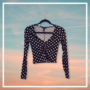 Long sleeve v-neck crop top